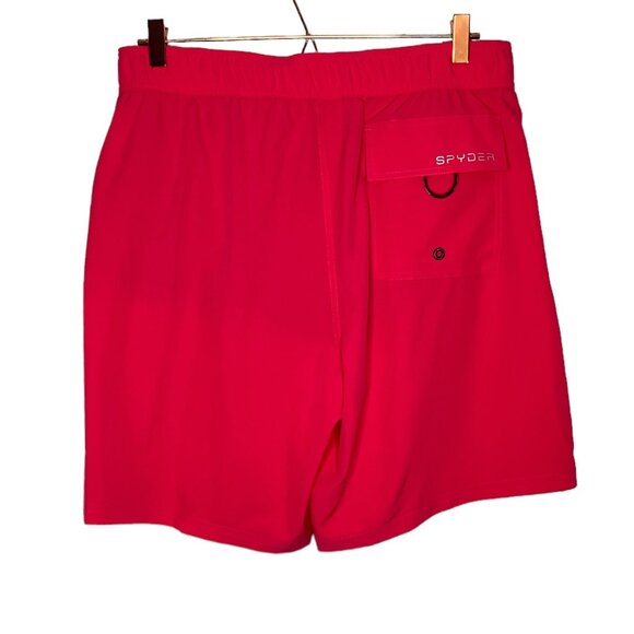 New Spyder Men's Large L Berry Pink UV Protection Stretch Swim Trunks Beach - Picture 2 of 4